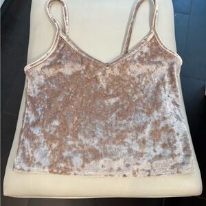 Kimchi Blue champagne colored crushed Velvet Camisole -